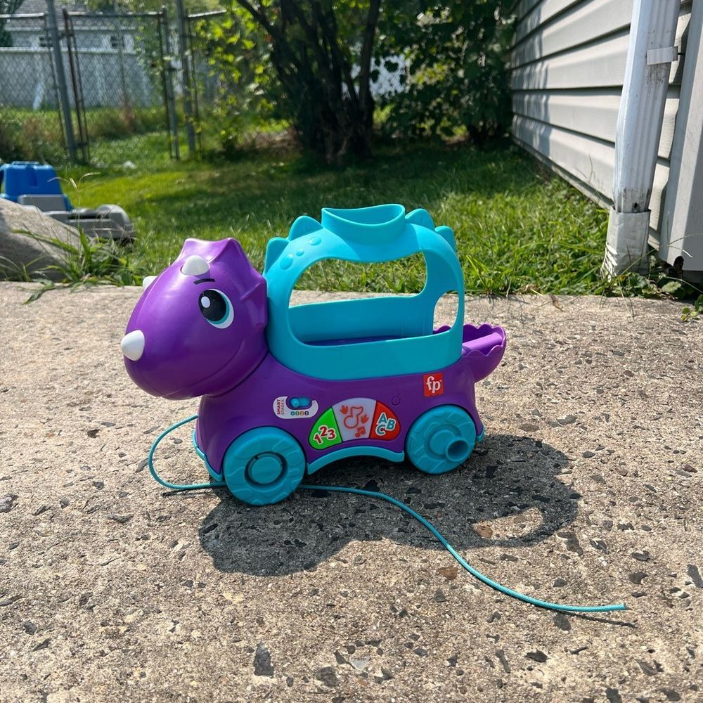 Fisher-Price Purple and Blue Dino Pull Toy